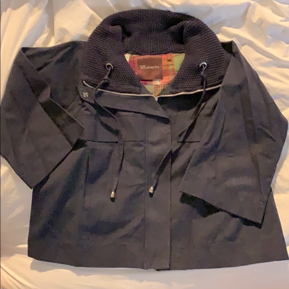 525 america 3/4 length sleeve navy coat large